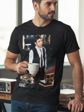Scarface Tony Montana Graphic T-Shirt American Classics Black Medium Tee